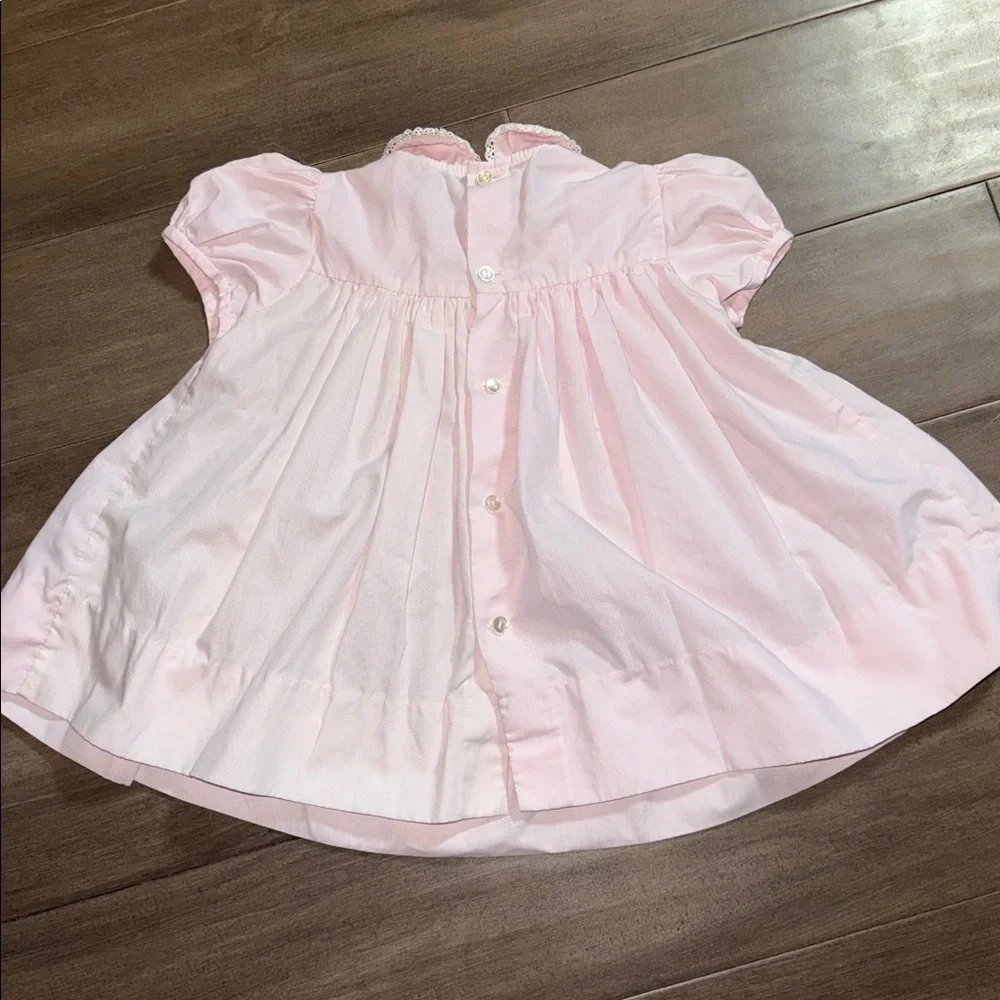 Vintage House of Hatten Pink Smocked Heirloom Baby Dress SZ 24M